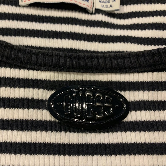 GUESS STRIPED CROPPED TEE SMALL - Picture 3 of 5